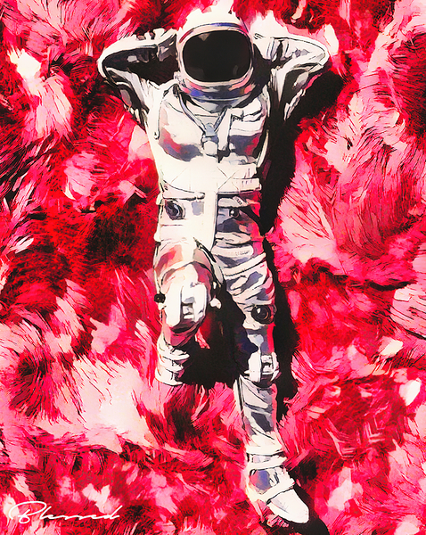 Astronaut in the Ruby Clouds Print
