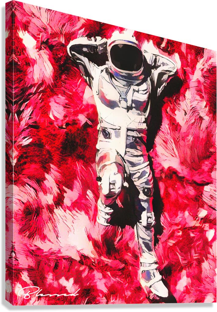 Astronaut in the Ruby Clouds Canvas Print