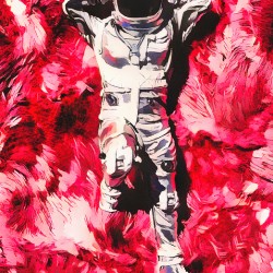 Astronaut in the Ruby Clouds