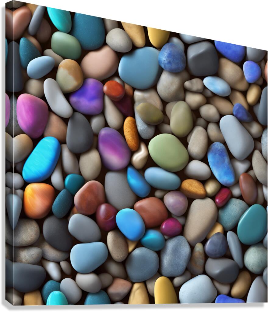 colorful stones background colored beach  Canvas Print