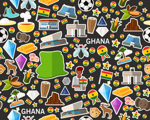 Vector flat seamless texture pattern ghana