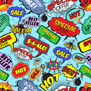 comic bubbles seamless pattern