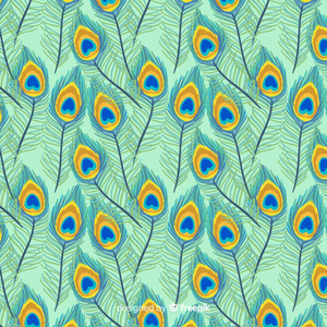 lovely peacock feather pattern with flat design .
