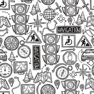 navigation seamless pattern