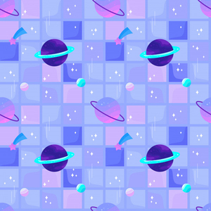 seamless pattern pastel galaxy future