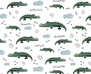 vector seamless pattern with cute crocodiles