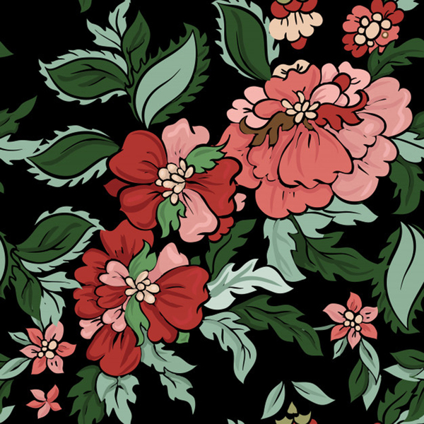 Beautiful floral vector seamless pattern Print