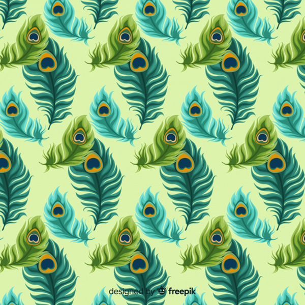 Peacock feather pattern Print