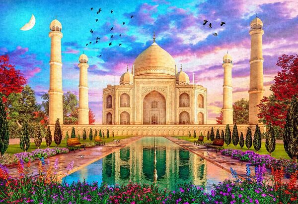 Taj Mahal reflection building Print