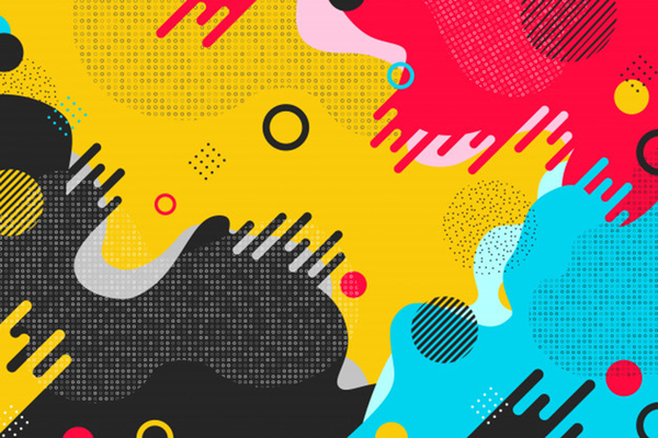 abstract colorful pattern shape design background Print