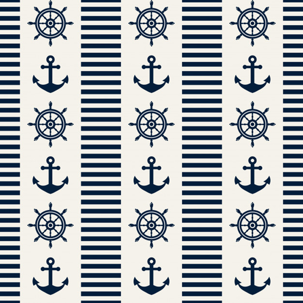 nautical seamless pattern vector illustration Print