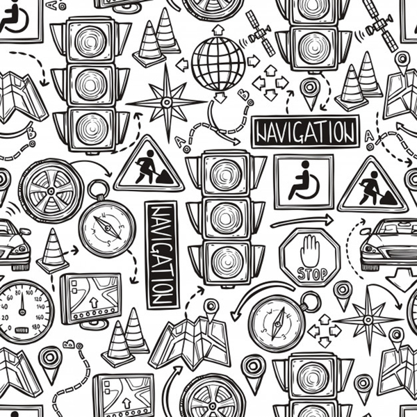 navigation seamless pattern Print