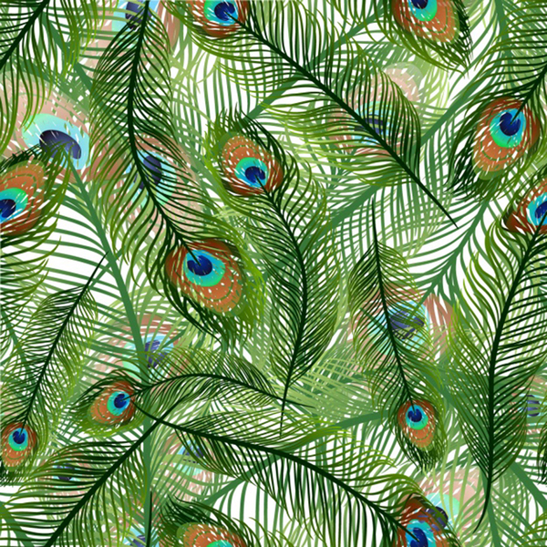 peacock feathers pattern Print