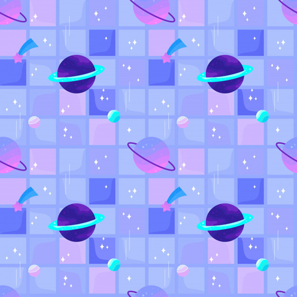 seamless pattern pastel galaxy future by Nelly77