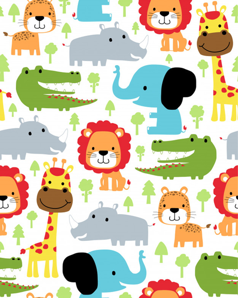 seamless pattern vector with animals cartoon Print