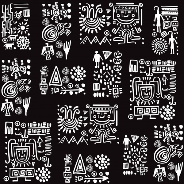 vector pattern design with tribal elements Print