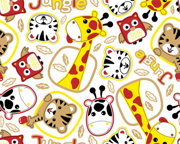 vector seamless pattern nice animals cartoon Print