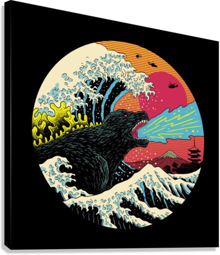 Retro Wave Kaiju Godzilla Japanese pop art style. by Nelly77