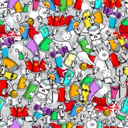 graffiti characters seamless pattern