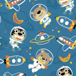 seamless pattern funny astronaut outer space tran