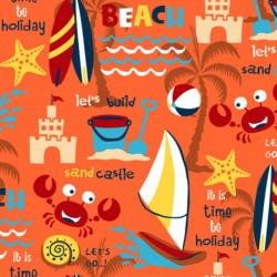seamless pattern vector beach holiday theme set.j