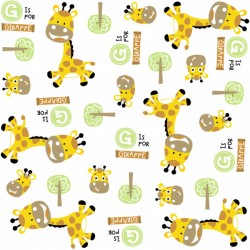 vector pattern with cute giraffe cartoon