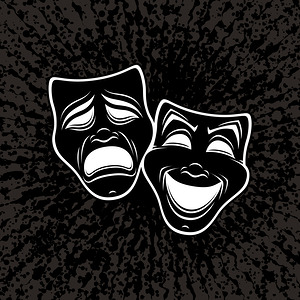 Inverted Black And White Comedy And Tragedy Theater Masks