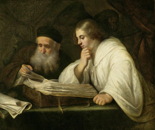Two men reading Print
