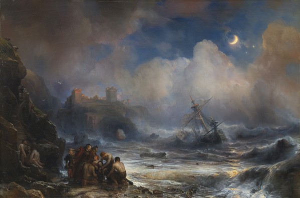 The Sinking of a Vessel of the Spanish Armada on the Coast Print