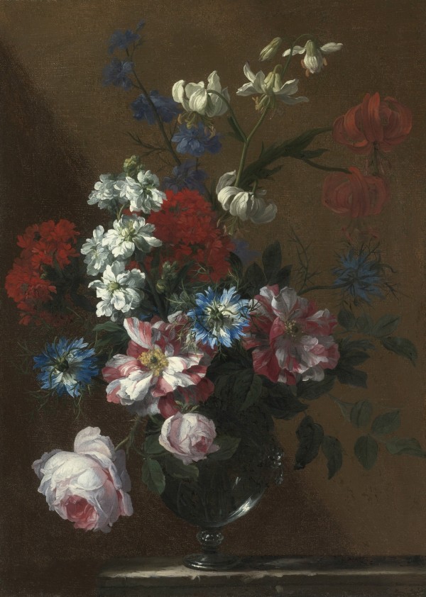 Flowers in a glass vase Print
