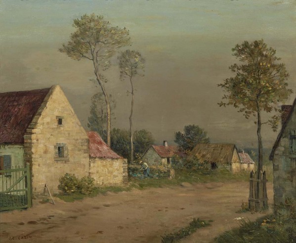 Country houses and a road Print