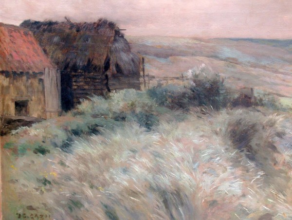 Two houses on a field Print