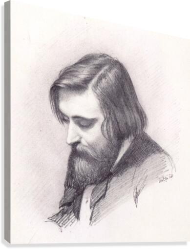 Arthur Hughes portrait  Impression sur toile