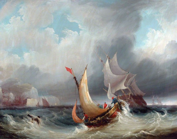 Shipping Offshore in a Stormy Sea Print