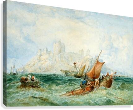 Struggling in Rough Sea Canvas Print