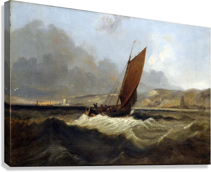 Sailing Boat off the Coast Canvas Print