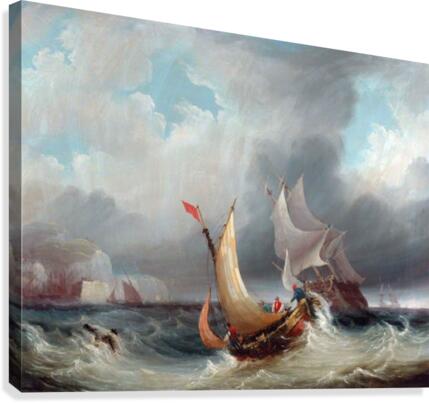 Shipping Offshore in a Stormy Sea Canvas Print
