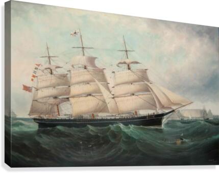 A large boat by the sea Canvas Print