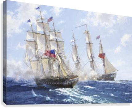 American boats by the sea Canvas Print