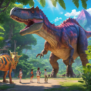 Digital Dinosaur in Garden