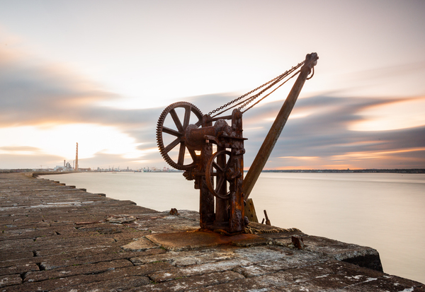 Poolbeg Crane Sunset Dublin Print