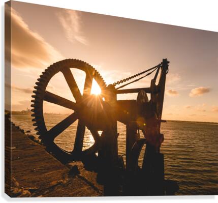 Poolbeg Crane Dramatic Dublin Canvas Print
