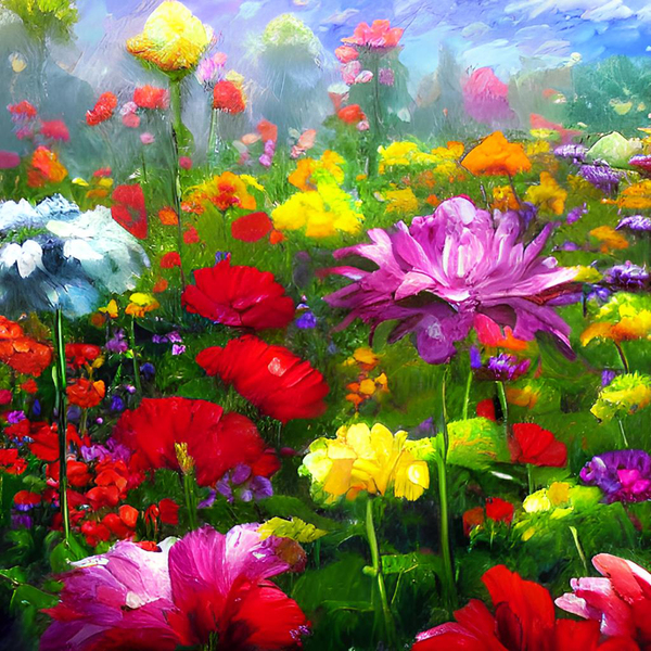 Flower garden Painting Print