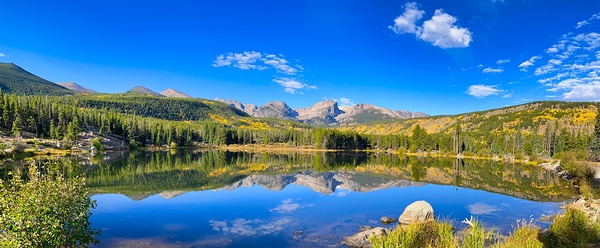 Sprague Lake Reflections Pano by Judy Vincent Photography