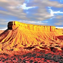 Utah Desert Aerial Photography: Sunset Mountain Panorama