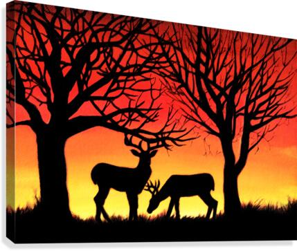 Grazing Deer Canvas Print