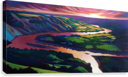 Peace River Setting Sun Canvas Print