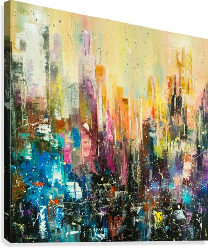 Evening city Canvas Print