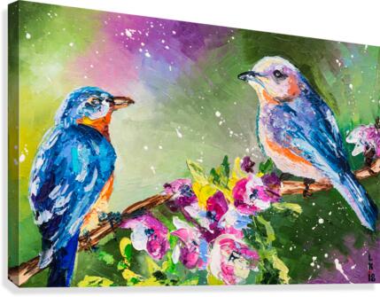 Spring birds Canvas Print
