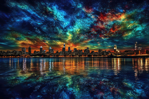 Contemporary Cityscape Inspirare Starry Night